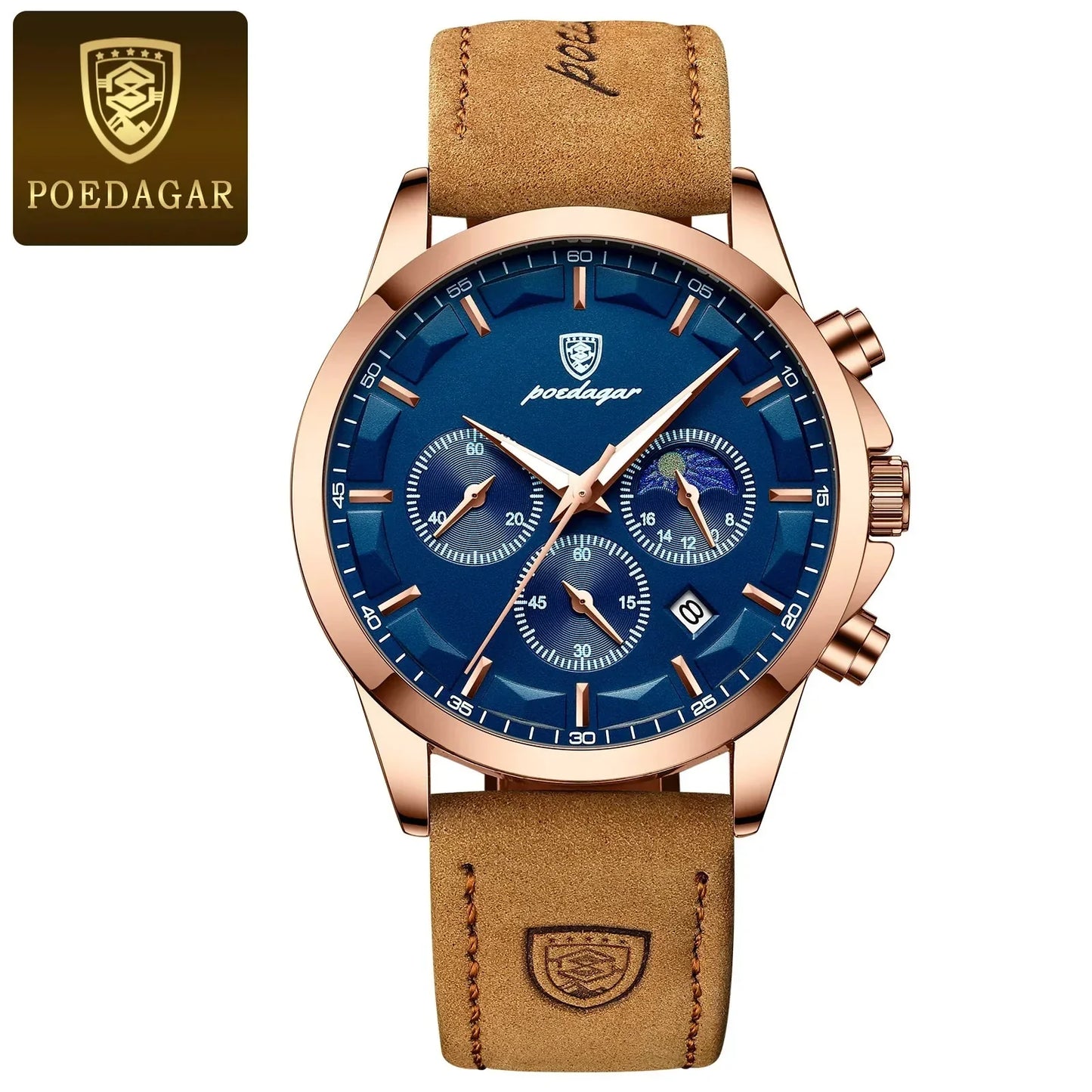 Poedagar ChronoLuxe Sport – Luxury Chronograph Quartz Watchs-1 mysite