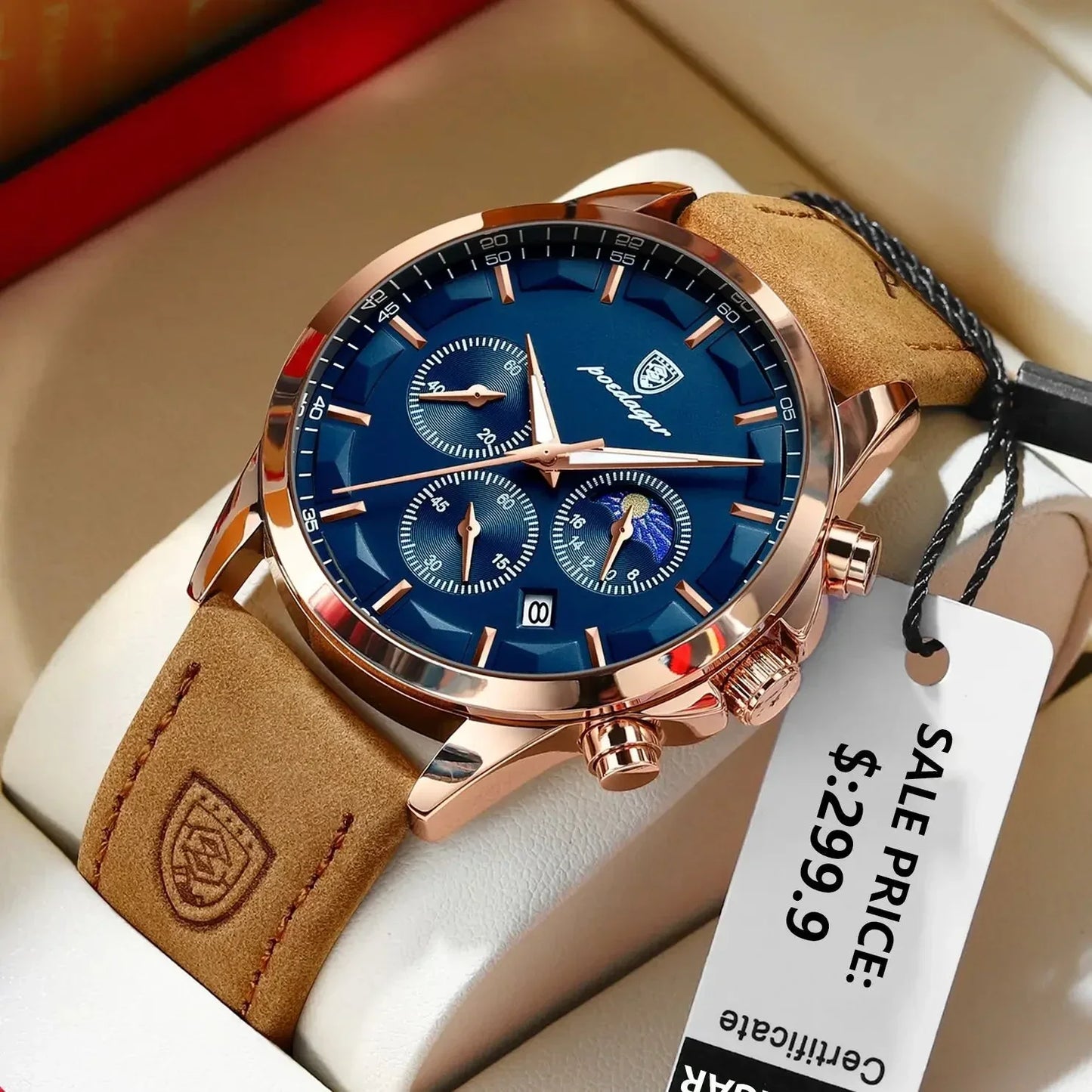 Poedagar ChronoLuxe Sport – Luxury Chronograph Quartz Watchs-1 mysite