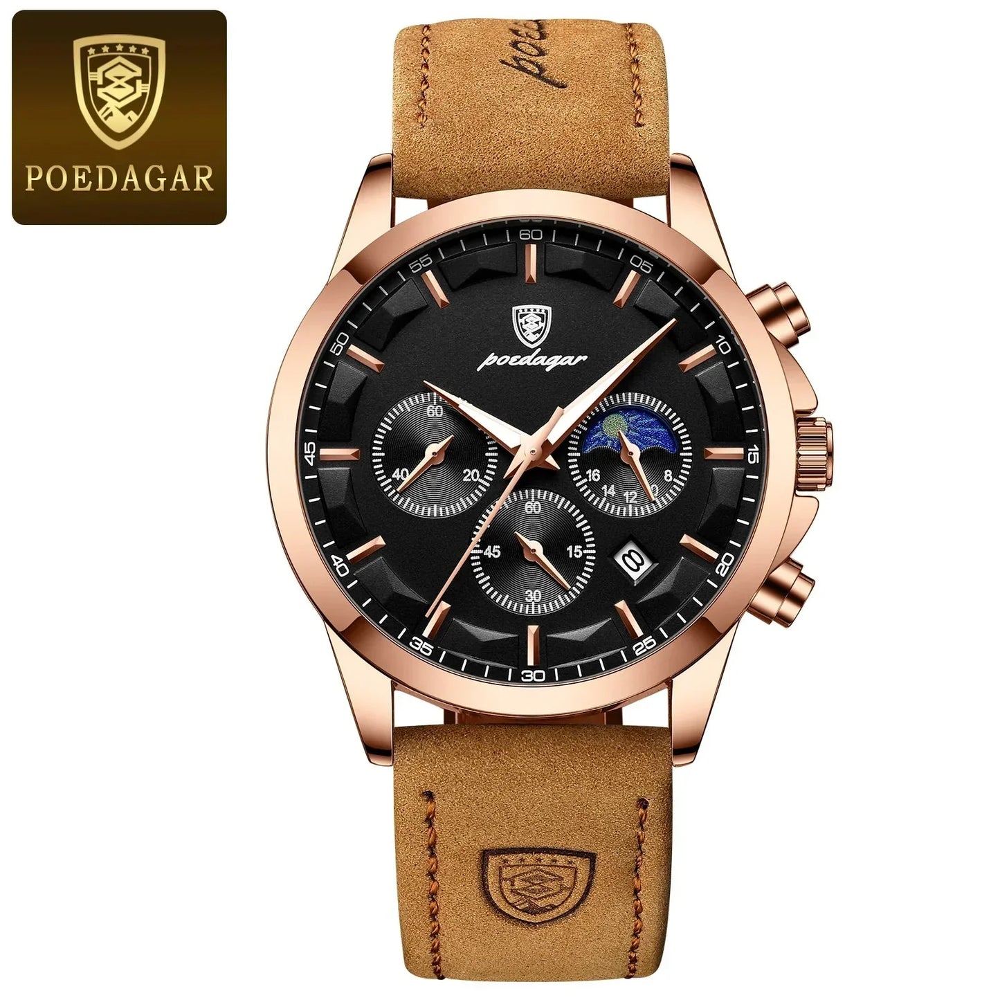 Poedagar ChronoLuxe Sport – Luxury Chronograph Quartz Watchs-1 mysite