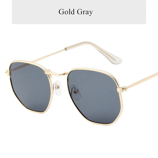 Oulylan Vintage Polygon Sunglasses Women Men Brand Metal Frame Sun Glasses Ladies UV400 Female Luxury Polygonal Sunglass Male mysite