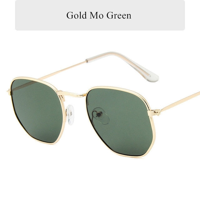 Oulylan Vintage Polygon Sunglasses Women Men Brand Metal Frame Sun Glasses Ladies UV400 Female Luxury Polygonal Sunglass Male mysite