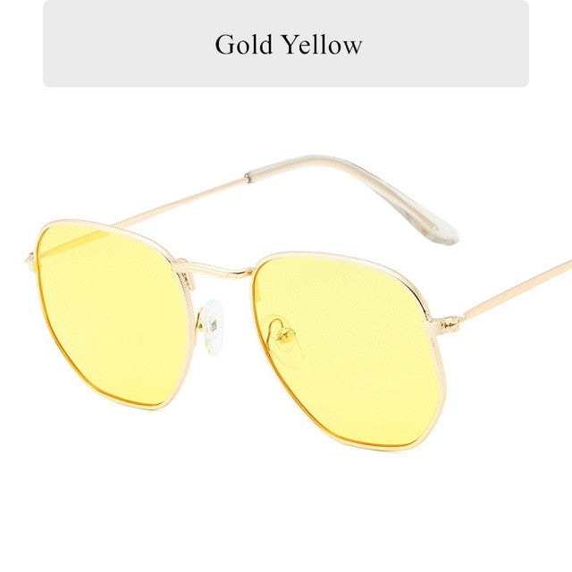Oulylan Vintage Polygon Sunglasses Women Men Brand Metal Frame Sun Glasses Ladies UV400 Female Luxury Polygonal Sunglass Male mysite
