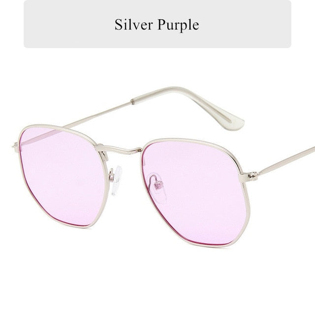 Oulylan Vintage Polygon Sunglasses Women Men Brand Metal Frame Sun Glasses Ladies UV400 Female Luxury Polygonal Sunglass Male mysite