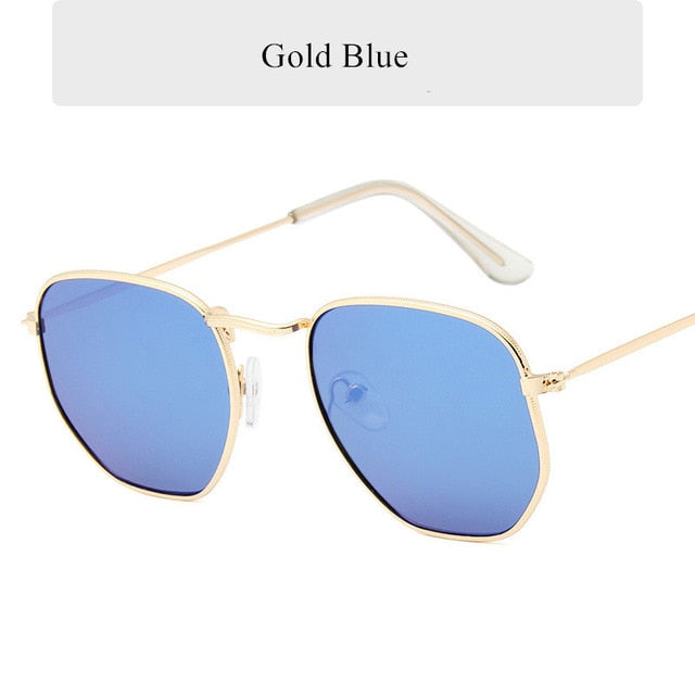 Oulylan Vintage Polygon Sunglasses Women Men Brand Metal Frame Sun Glasses Ladies UV400 Female Luxury Polygonal Sunglass Male mysite