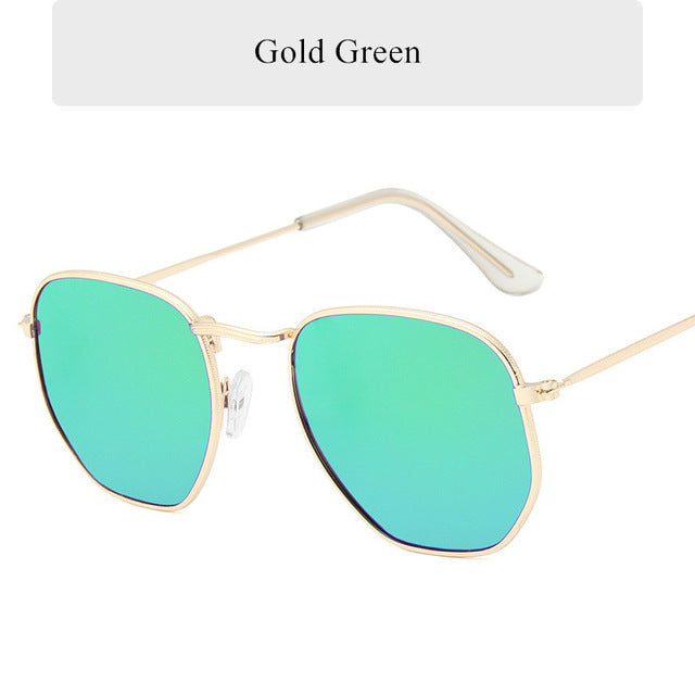 Oulylan Vintage Polygon Sunglasses Women Men Brand Metal Frame Sun Glasses Ladies UV400 Female Luxury Polygonal Sunglass Male mysite