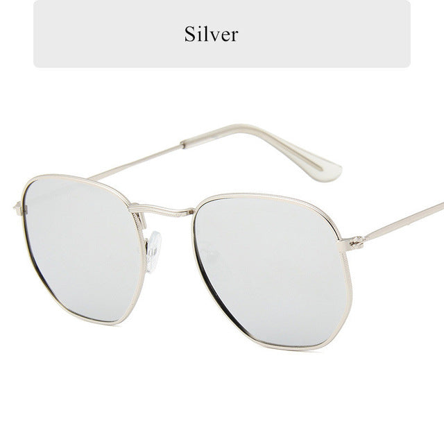 Oulylan Vintage Polygon Sunglasses Women Men Brand Metal Frame Sun Glasses Ladies UV400 Female Luxury Polygonal Sunglass Male mysite