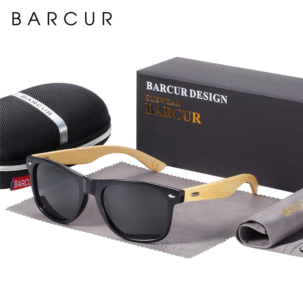 BARCUR Polarized Bamboo Sunglasses Men Wooden Sun glasses Women Brand Original Wood Glasses Oculos de sol masculino mysite