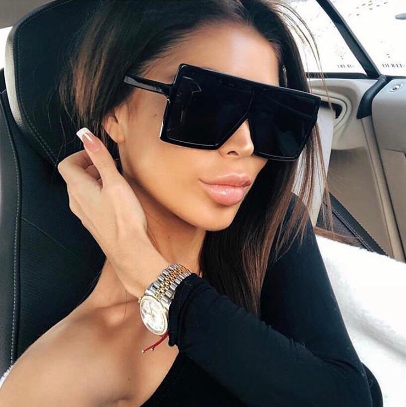 Plastic Oversized Women Sunglasses Square Brand Designer Big Frame Sunglasses For Female UV400 Sun Glasses oculos masculino mysite