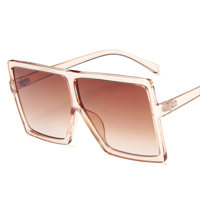 Plastic Oversized Women Sunglasses Square Brand Designer Big Frame Sunglasses For Female UV400 Sun Glasses oculos masculino mysite