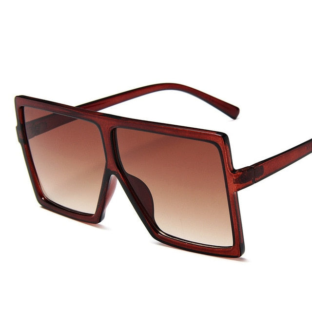 Plastic Oversized Women Sunglasses Square Brand Designer Big Frame Sunglasses For Female UV400 Sun Glasses oculos masculino mysite