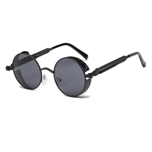 Metal Round Steampunk Sunglasses Men Women Fashion Glasses Brand Designer Retro Frame Vintage Sunglasses High Quality UV400 mysite