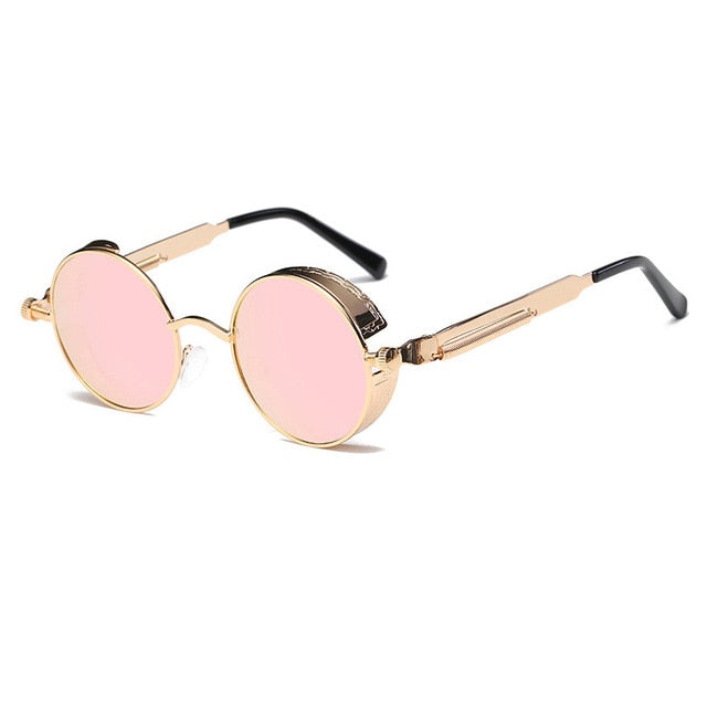 Metal Round Steampunk Sunglasses Men Women Fashion Glasses Brand Designer Retro Frame Vintage Sunglasses High Quality UV400 mysite