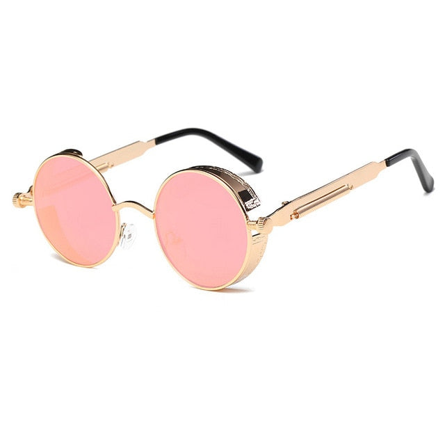 Metal Round Steampunk Sunglasses Men Women Fashion Glasses Brand Designer Retro Frame Vintage Sunglasses High Quality UV400 mysite
