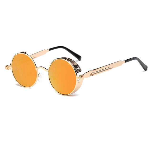 Metal Round Steampunk Sunglasses Men Women Fashion Glasses Brand Designer Retro Frame Vintage Sunglasses High Quality UV400 mysite