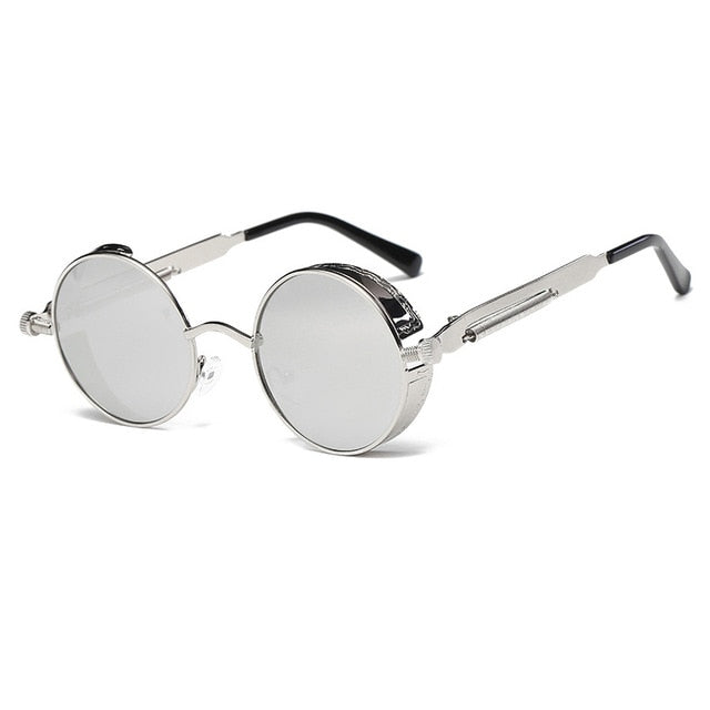 Metal Round Steampunk Sunglasses Men Women Fashion Glasses Brand Designer Retro Frame Vintage Sunglasses High Quality UV400 mysite