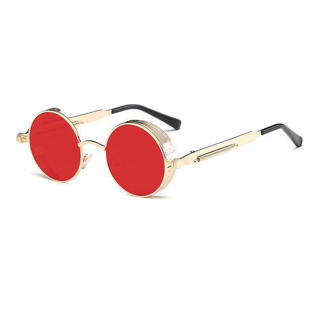 Metal Round Steampunk Sunglasses Men Women Fashion Glasses Brand Designer Retro Frame Vintage Sunglasses High Quality UV400 mysite