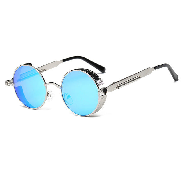 Metal Round Steampunk Sunglasses Men Women Fashion Glasses Brand Designer Retro Frame Vintage Sunglasses High Quality UV400 mysite