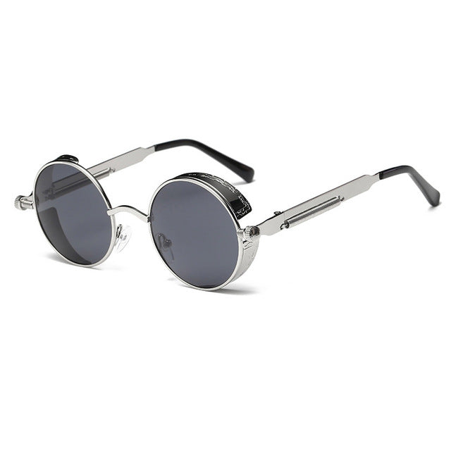 Metal Round Steampunk Sunglasses Men Women Fashion Glasses Brand Designer Retro Frame Vintage Sunglasses High Quality UV400 mysite