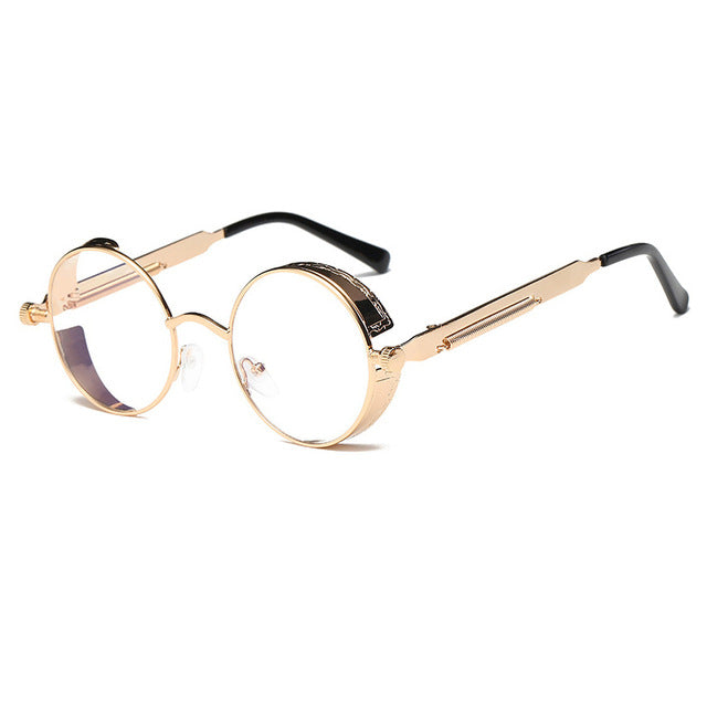 Metal Round Steampunk Sunglasses Men Women Fashion Glasses Brand Designer Retro Frame Vintage Sunglasses High Quality UV400 mysite