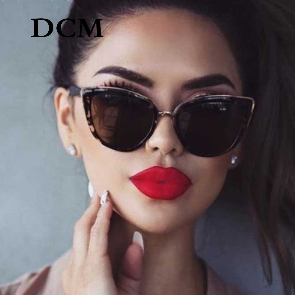 DCM Cateye Sunglasses Women Vintage Gradient Glasses Retro Cat eye Sun glasses Female Eyewear UV400 mysite