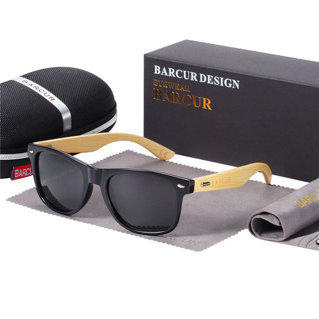 BARCUR Polarized Bamboo Sunglasses Men Wooden Sun glasses Women Brand Original Wood Glasses Oculos de sol masculino mysite