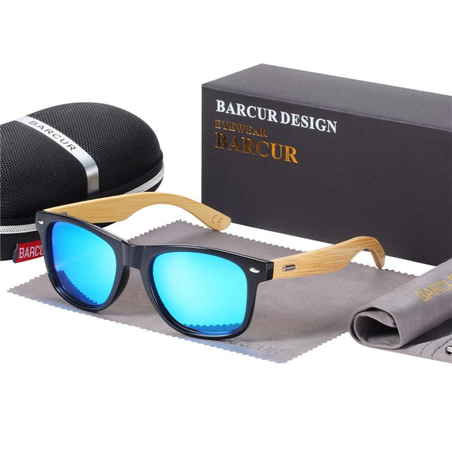 BARCUR Polarized Bamboo Sunglasses Men Wooden Sun glasses Women Brand Original Wood Glasses Oculos de sol masculino mysite