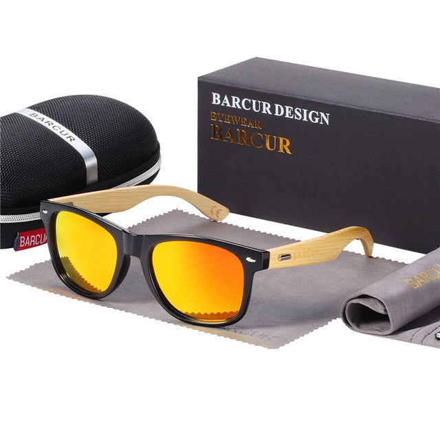 BARCUR Polarized Bamboo Sunglasses Men Wooden Sun glasses Women Brand Original Wood Glasses Oculos de sol masculino mysite