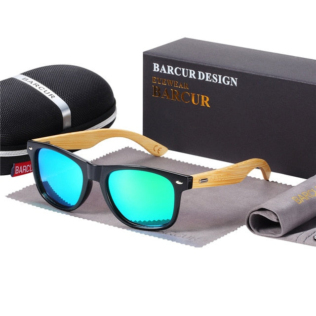 BARCUR Polarized Bamboo Sunglasses Men Wooden Sun glasses Women Brand Original Wood Glasses Oculos de sol masculino mysite
