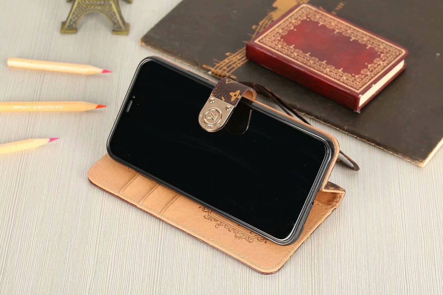 Lou Monogram Wallet Case for Samsung – Black Checkerboards mysite