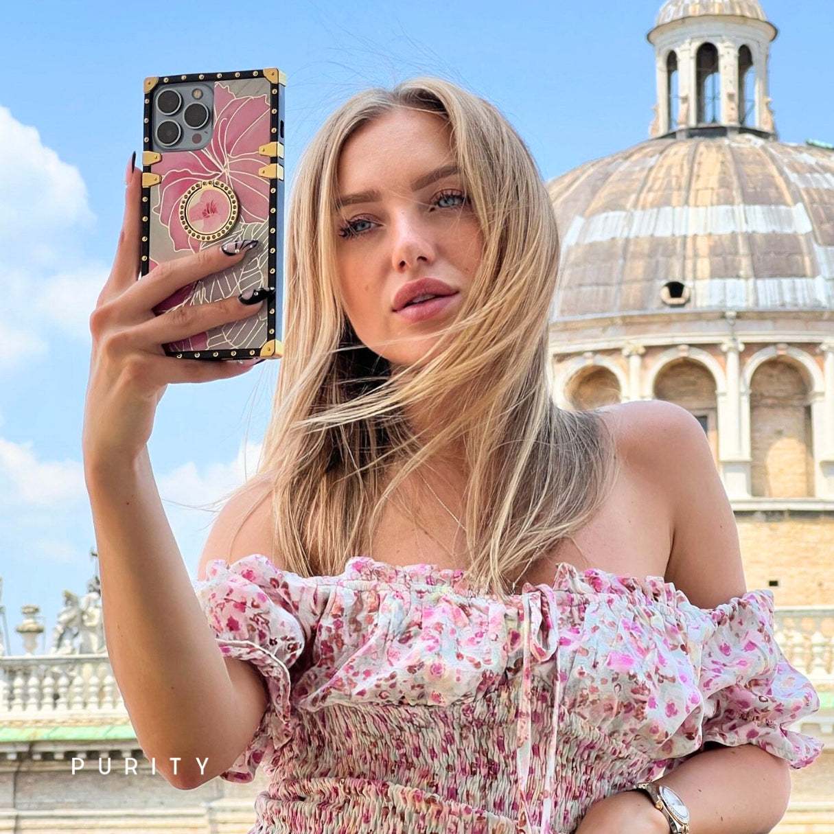 Samsung Case with Ring "Pink Hibiscus" mysite