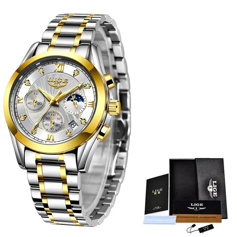 Shark & Sapphire Golden Radiance Luxury Women's Watchs-1 mysite
