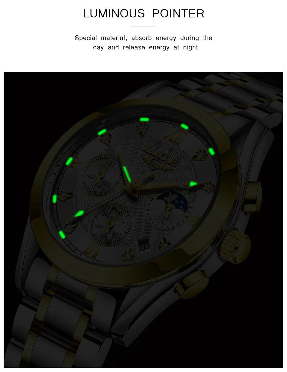 Shark & Sapphire Golden Radiance Luxury Women's Watchs-1 mysite