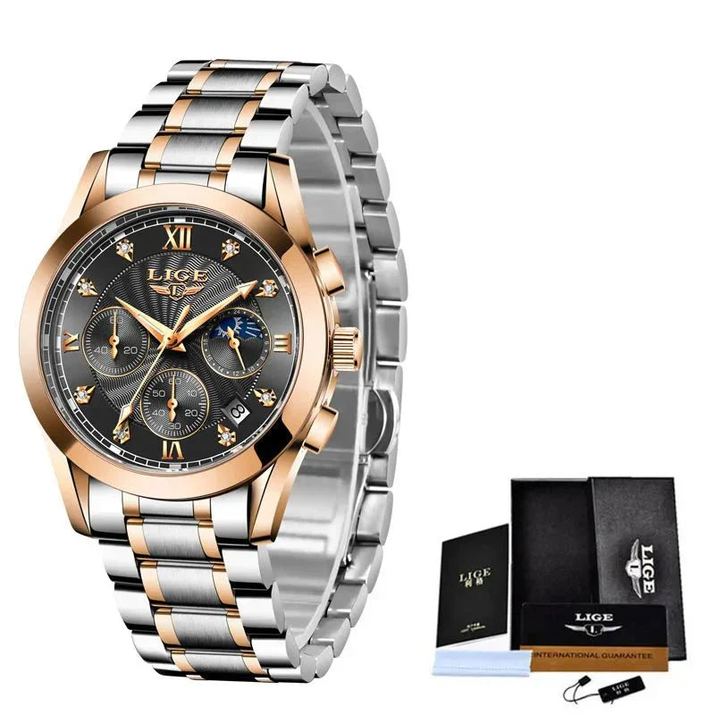 Shark & Sapphire Golden Radiance Luxury Women's Watchs-1 mysite