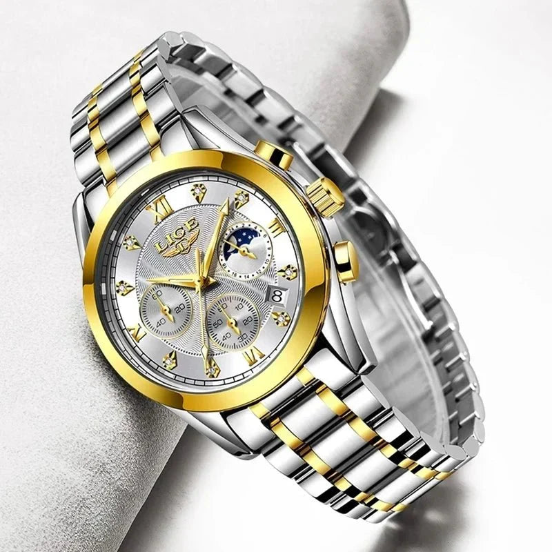 Shark & Sapphire Golden Radiance Luxury Women's Watchs-1 mysite