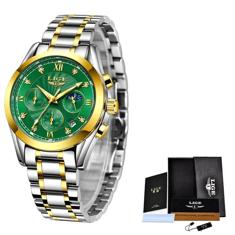 Shark & Sapphire Golden Radiance Luxury Women's Watchs-1 mysite