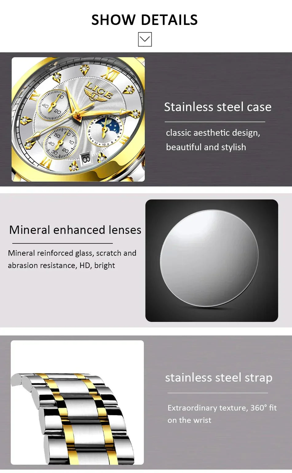Shark & Sapphire Golden Radiance Luxury Women's Watchs-1 mysite