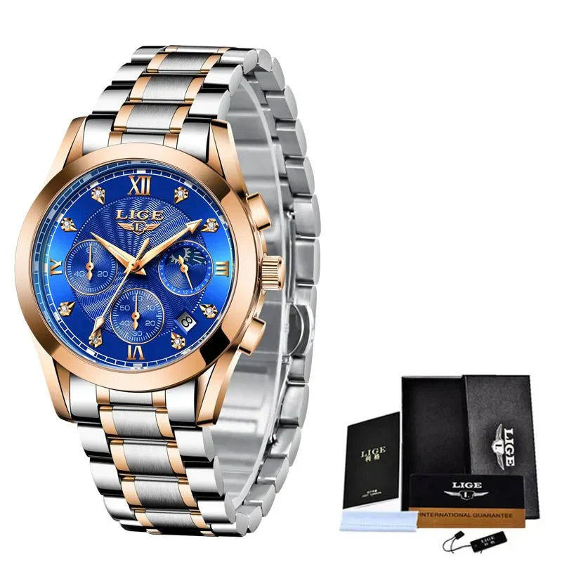 Shark & Sapphire Golden Radiance Luxury Women's Watchs-1 mysite