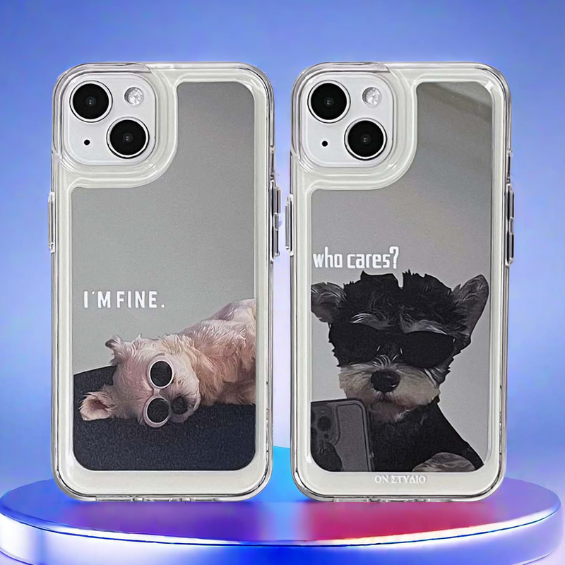 Mirror iPhone Case | Couple Dogs I Am Fine (Buy 2 and get 50% off one) mysite
