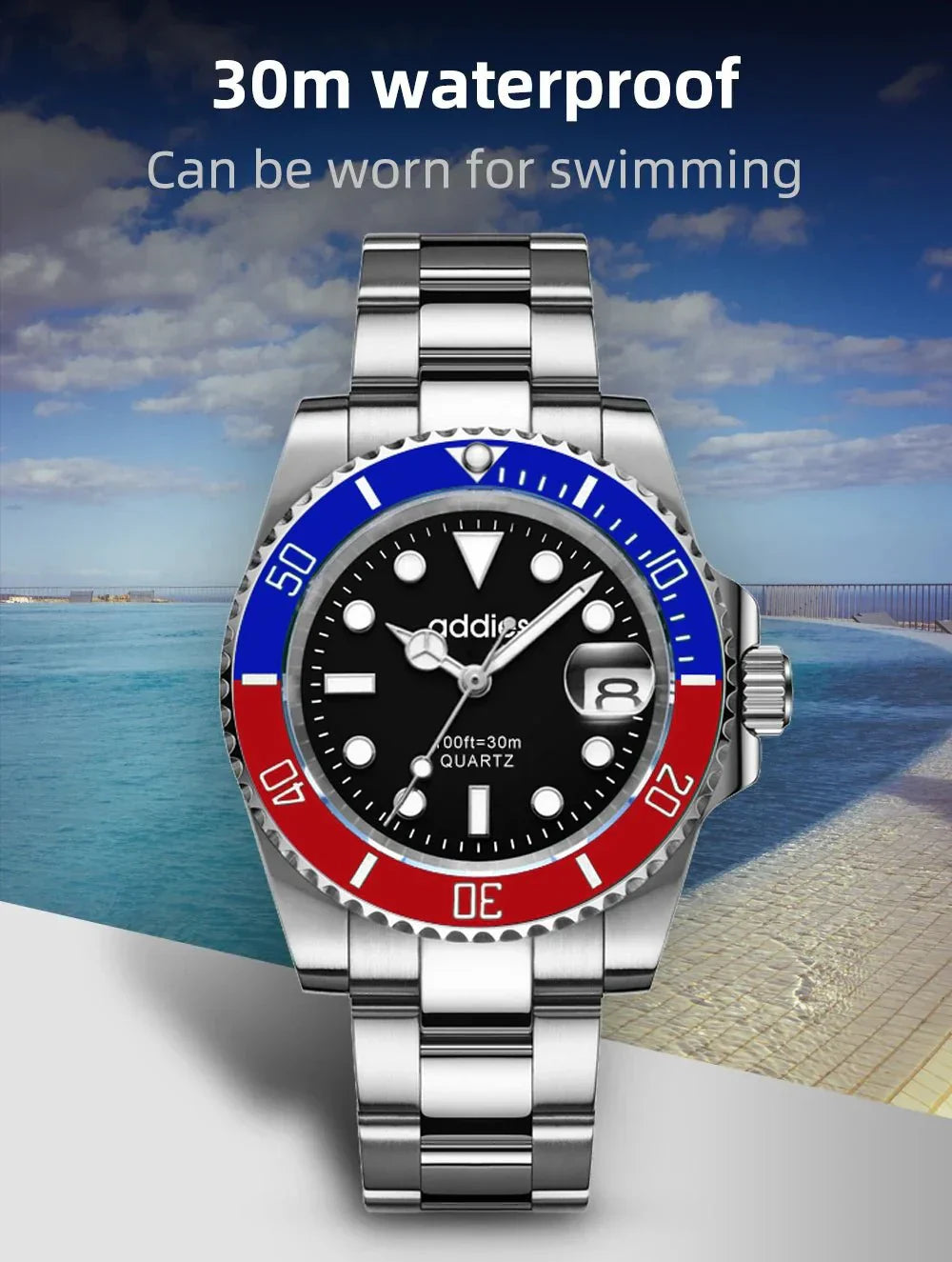 TitanX Elite Men's Quartz Sport Watch – Luxury 30M Waterproof Stainless Steel Dive Timepiece | Relógio Masculinos-1 mysite