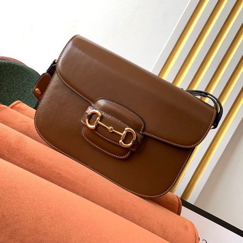 GG 1955 Horsebit Bag 25cm Brown Calfskin Gold Hardware mysite