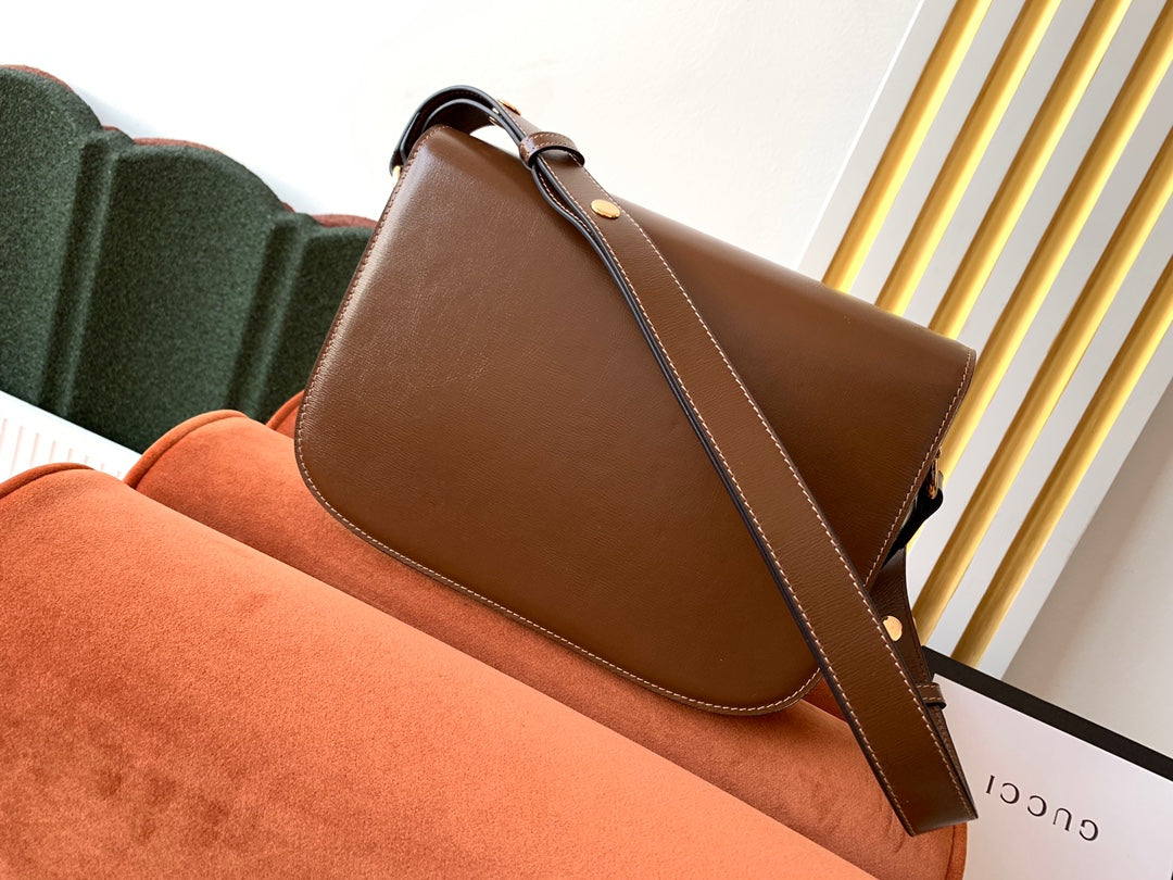 GG 1955 Horsebit Bag 25cm Brown Calfskin Gold Hardware mysite