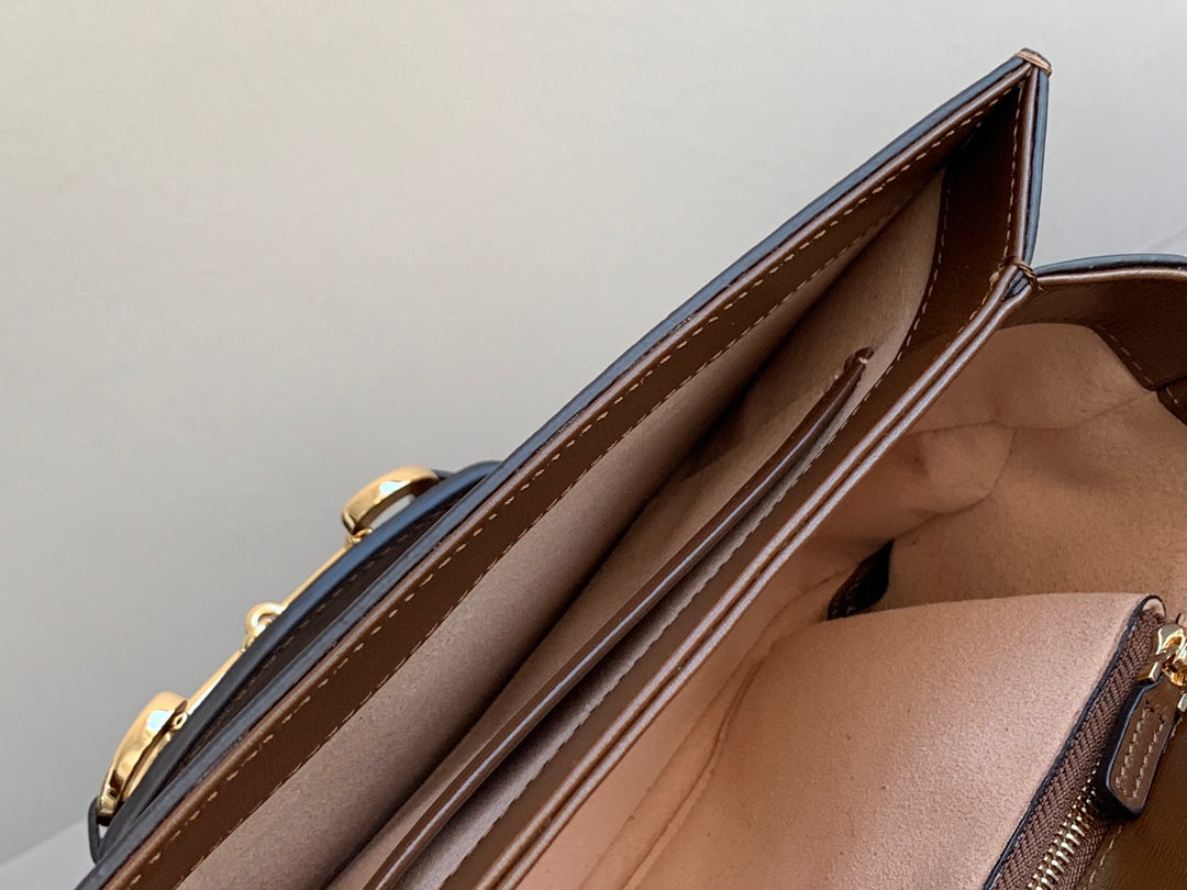 GG 1955 Horsebit Bag 25cm Brown Calfskin Gold Hardware mysite