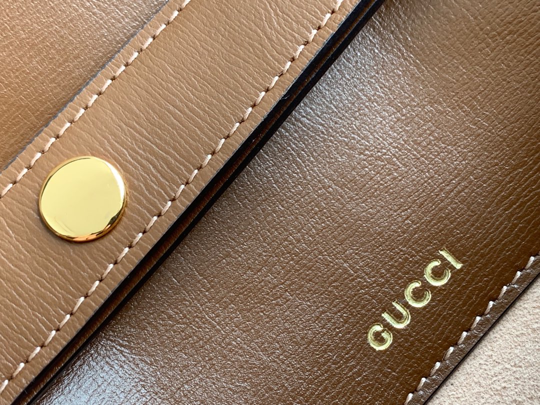 GG 1955 Horsebit Bag 25cm Brown Leather Beige Canvas Gold Hardware mysite