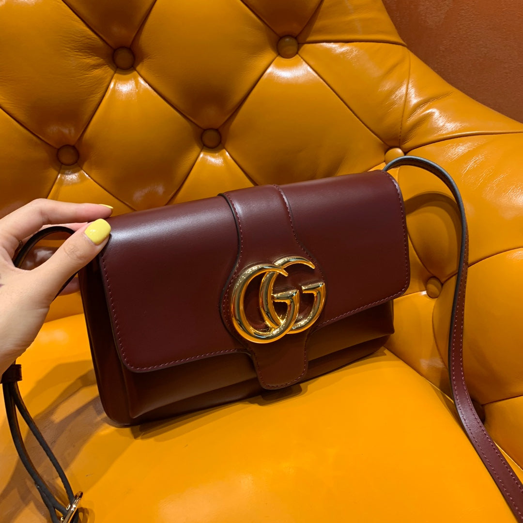 GG Arli Bag 25cm Burgundy Calfskin Gold Hardware mysite