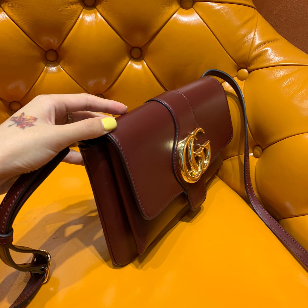 GG Arli Bag 25cm Burgundy Calfskin Gold Hardware mysite