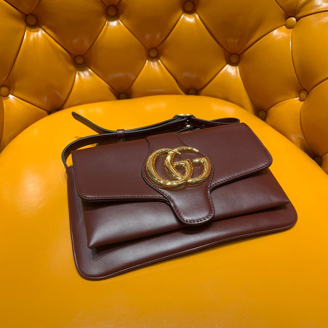 GG Arli Bag 25cm Burgundy Calfskin Gold Hardware mysite