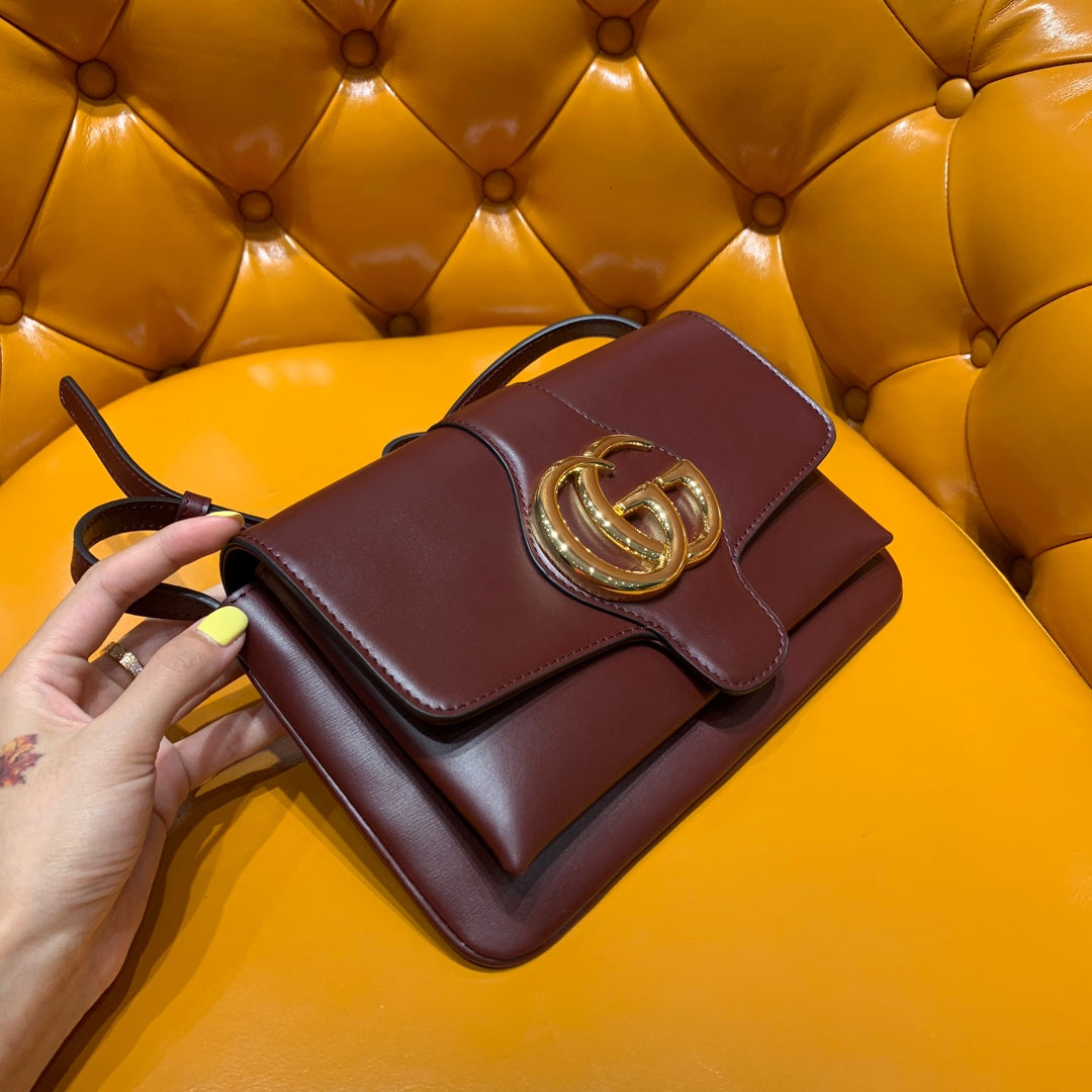 GG Arli Bag 25cm Burgundy Calfskin Gold Hardware mysite