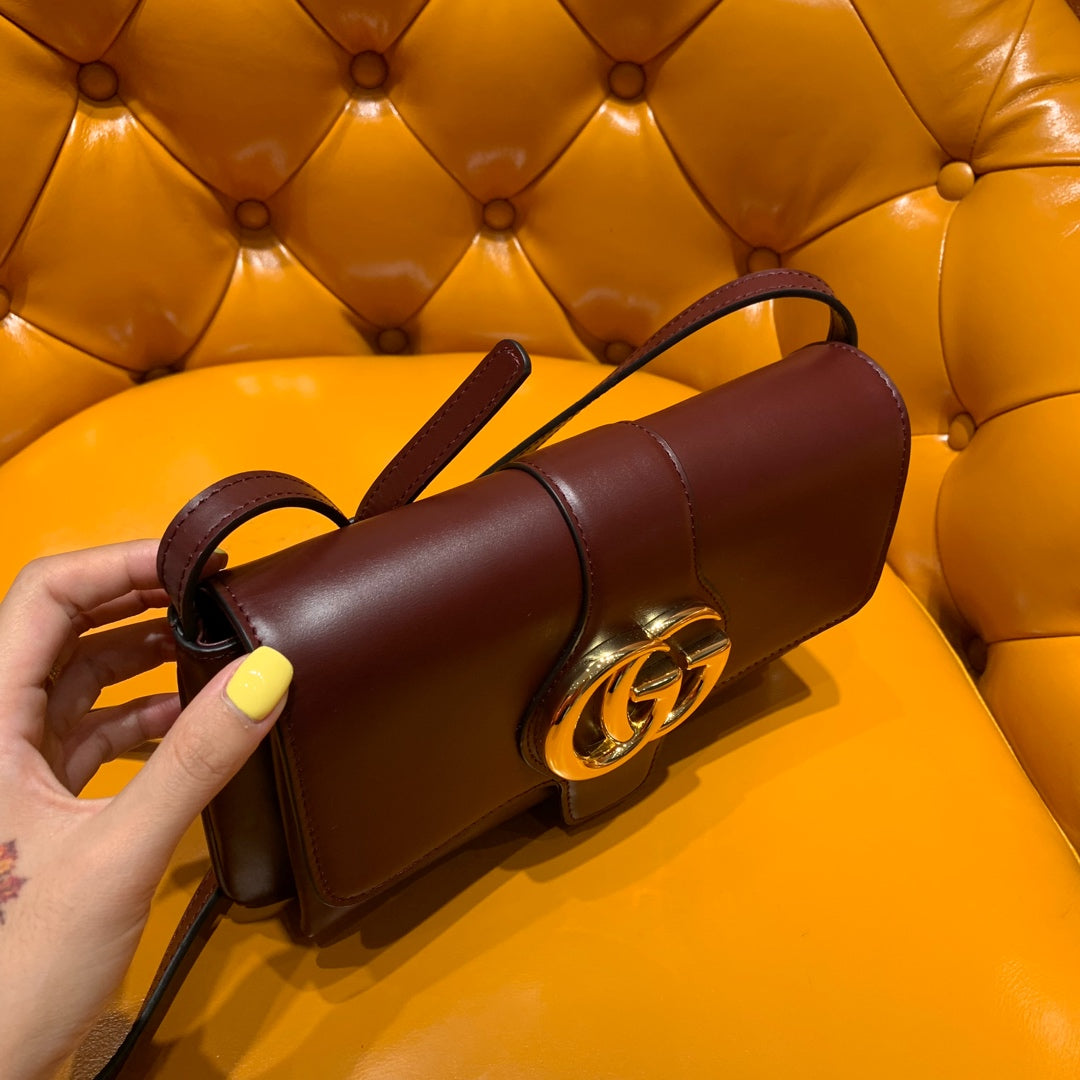 GG Arli Bag 25cm Burgundy Calfskin Gold Hardware mysite