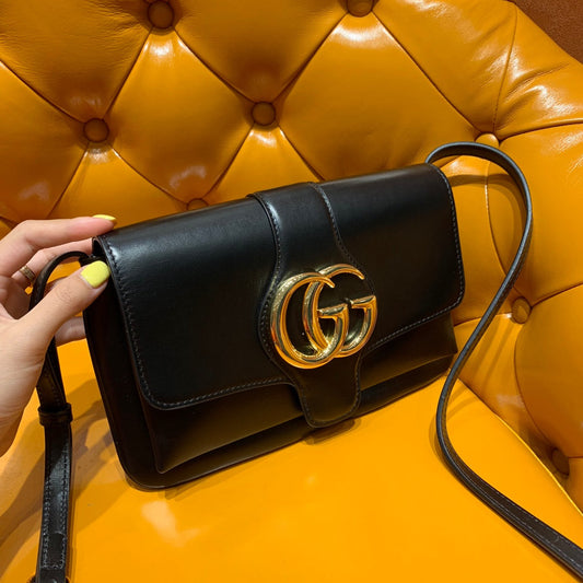 GG Arli Bag 25cm Black Calfskin Gold Hardware mysite