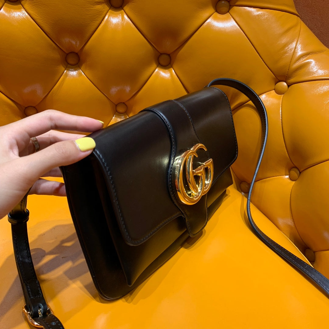 GG Arli Bag 25cm Black Calfskin Gold Hardware mysite